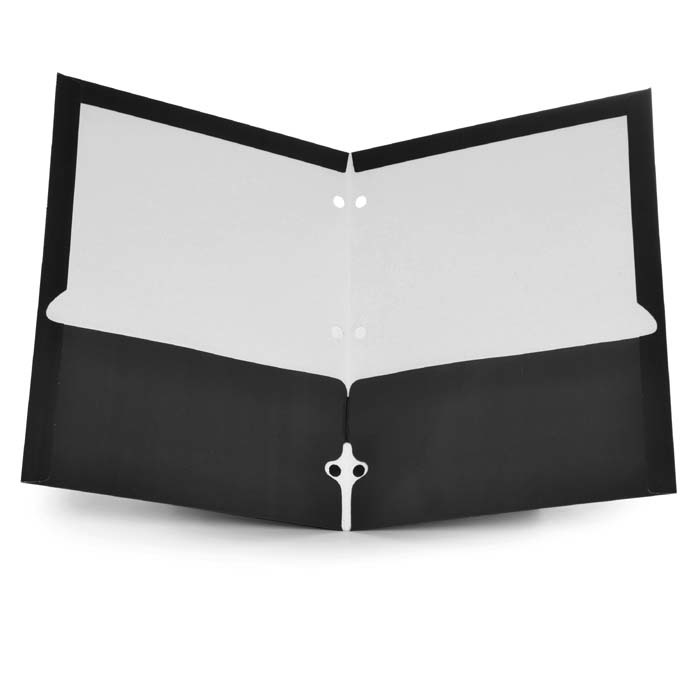 Wholesale Promarx Laminated 2 Pocket Folder Black, 3 Hole Punched