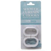 Shower Curtain C Hooks - White, 12 Count