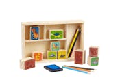 Wooden Dinosaur Stamp Sets - Slide Lid