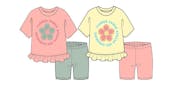 Girls 2pc Bike Short Sets - Size 4-6X