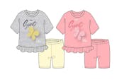 Girls 2pc Bike Short Sets - Size 2T-3T-4T