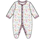 Girls' Quilted Sleep & Play Bodysuits, Pink, 0-9M