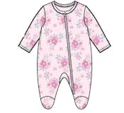 Girls' Cotton Sleep & Play Bodysuits, Pink, 0-9M