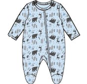 Boys' Cotton Sleep & Play Bodysuit, Blue, 0-9M