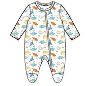 Boys' Cotton Sleep & Play Bodysuits, White, 0-9M