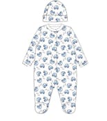 Boys' Cotton Sleep & Play Bodysuits with Hat, Blue, 0-9M