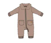 Zip Up Coverall Jacket, Brown, 0-9M