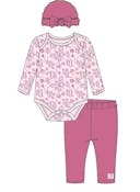 Girls' Plush Bodysuit Sets, Fuschia, 0-9M, 3pc