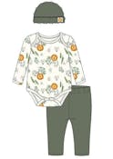 Infant Bodysuit Sets, Green, 0-9M, 3pc