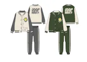 Boys' Fleece Jacket and Pant Set, Gray/Green, 12-24m