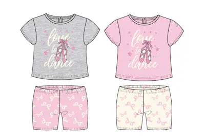 Girls Bike Shorts 2pc Set, Size 4-6X