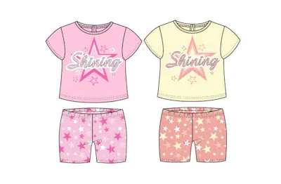 Girls Bike Shorts 2pc Set, Size 4-6X