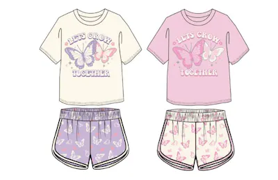 Girls Shorts 2pc Set, Size 4-6X