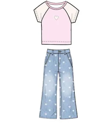 Girls Denim Sets - Assorted Sizes, 72pcs