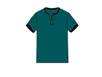 Boys Henley T-Shirts - Size 4-7, Green