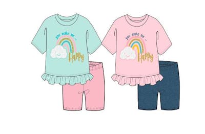 Girls Bike Short Sets - Size 2T-4T