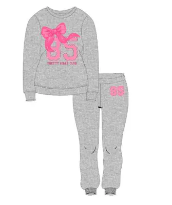 Girls 2pc Fleece Set - Heather Gray, Size 2T-4T
