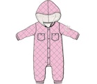 Newborn Quilted Romper, Pink, 0-9M image number null