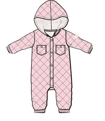 Newborn Quilted Jackets, Blush Pink, 0-9M