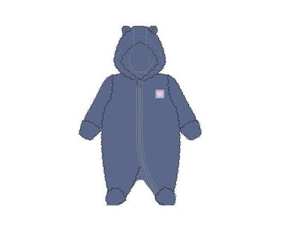 Boys' Coral Fleece Footed Pram Bodysuits, Navy, 0-9M
