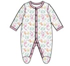 Girls' Quilted Sleep & Play Bodysuits, Pink, 0-9M image number null