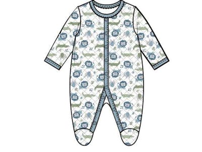 Boys' Quilted Sleep &amp; Play Bodysuits, Blue, 0-9M