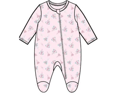 Girls' Hacci Sleep &amp; Play Bodysuits, Pink, 0-9M