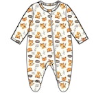 Boys' Hacci Sleep & Play Bodysuits, Orange, 0-9M image number null