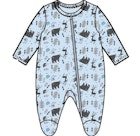 Boys' Cotton Sleep & Play Bodysuit, Blue, 0-9M image number null