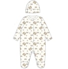 Boys' Cotton Sleep & Play Bodysuits with Hat, Brown, 0-9M image number null