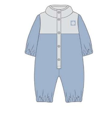 Boys' Plush Non-Footed Outwear Bodysuits, Light Blue, 0-9M