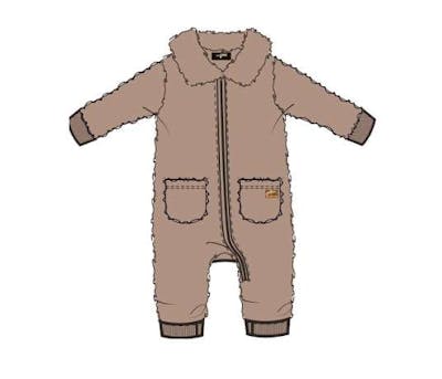 Zip Up Coverall Jacket, Brown, 0-9M