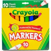 Crayola Broad Tip Markers - 10 Pack, Classic Colors