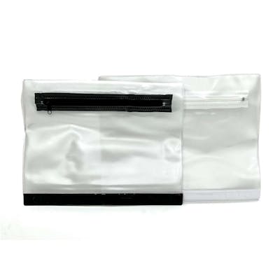 Pencil Pouches - Clear Plastic, Zipper Closure, Binder Ready