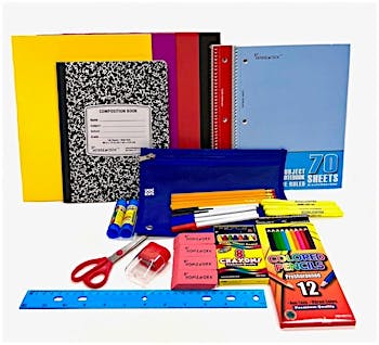 16 Piece Wholesale Basic School Supply Kits - Bulk Case of 48 Kits