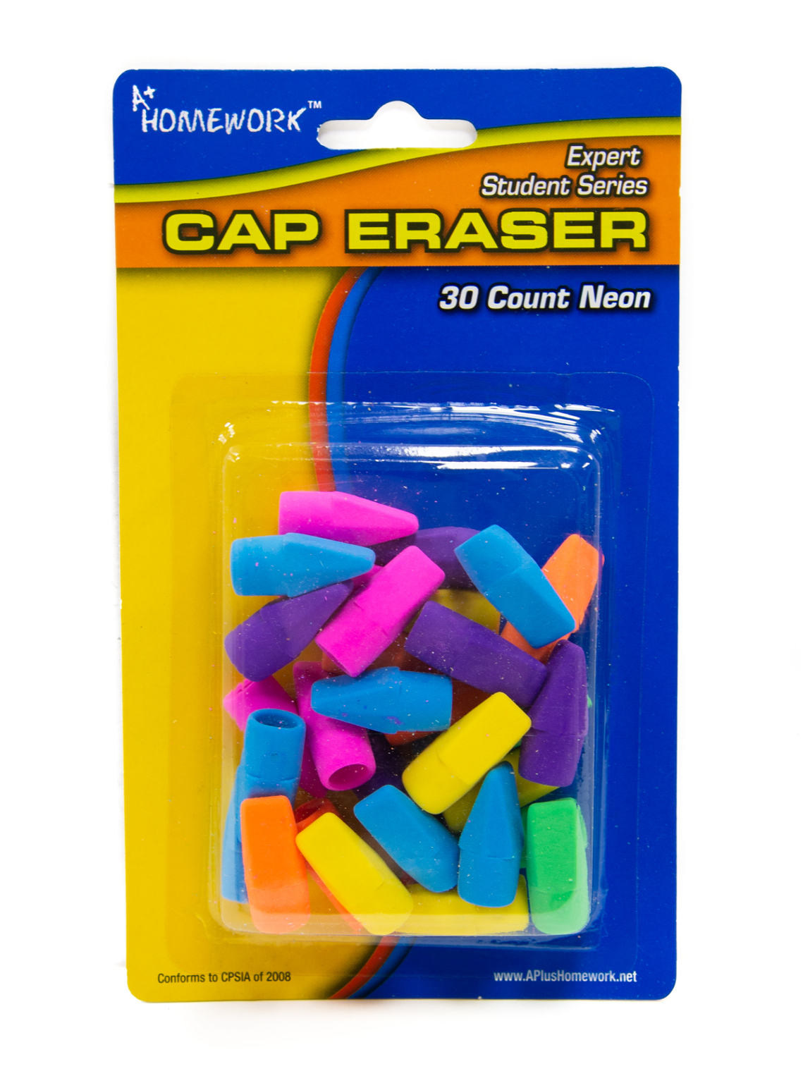 30 Colorful Eraser Caps Fit Standard Wood-case Pencil 