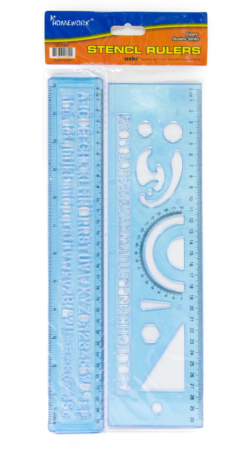 WHOLESALE BAZIC RULER 2PC LETTERING STENCIL SOLD BY CASE – Wholesale  California