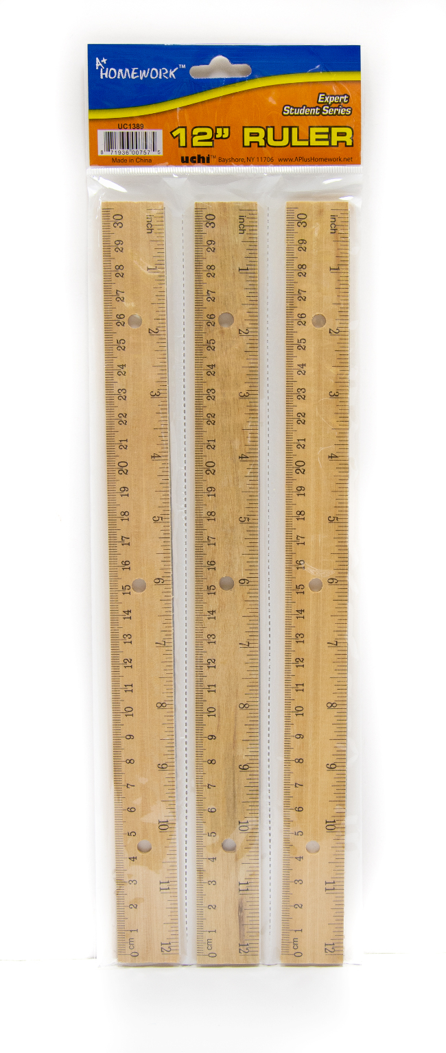 3 Pack Wooden Ruler 6 Inch Rulers Bulk Wood Measuring Ruler for Students  Office