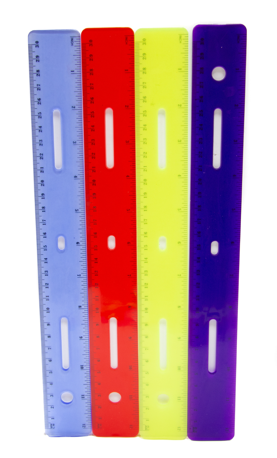 Wholesale 3 Pack Plastic Rulers - Assorted Colors - DollarDays