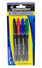 Permanent Markers - 4 Colors, Pen Style, 4 Pack image number null