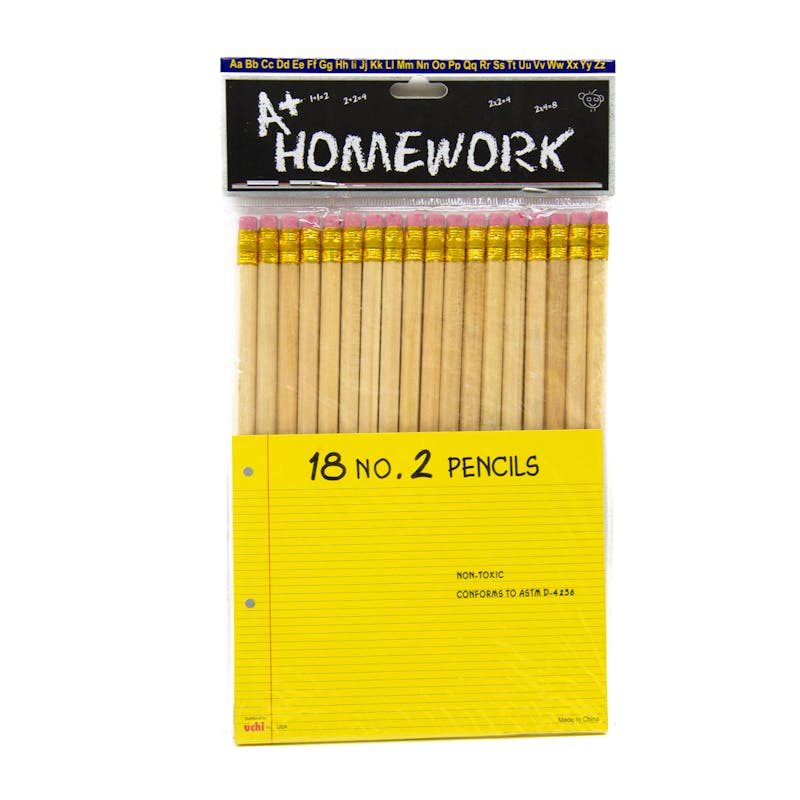 #2 Pencils - 18 Count  Natural Color Barrel