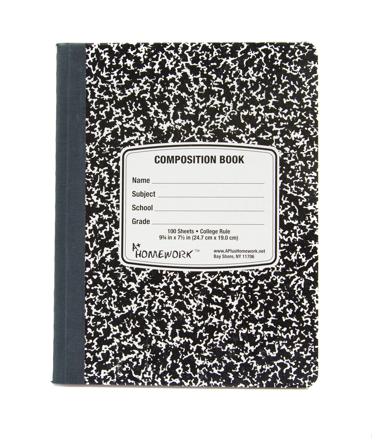 Composition Book, College Rule, 100 Sheets, Black & White