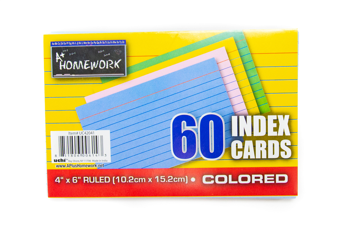 Details about   3 UNIVERSAL 4" x 6" Ruled Index Cards Asst Colors 100 per pack 