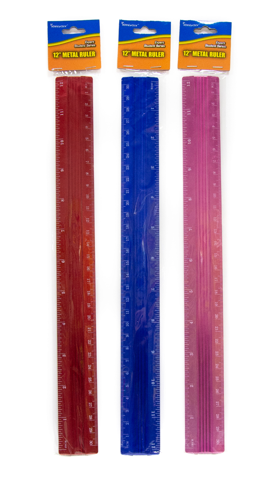 Wholesale 12 Metal Rulers - Assorted Colors - DollarDays