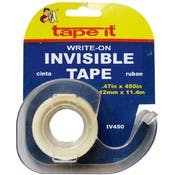 Write-On Invisible Tape - 0.47" x 450"