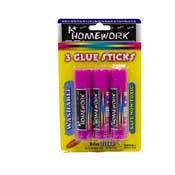 Purple Glue Sticks - 3 Pack, 0.28 oz, Dries Clear