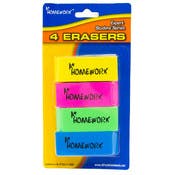 Colored Erasers - Neon, 4 Pack