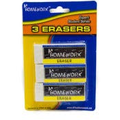 Erasers - 3 Pack, White