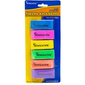 Erasers - 6 Count, Neon
