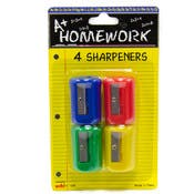 Pencil Sharpeners - 4 Count, Assorted Colors